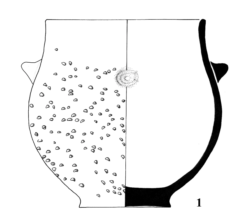 Neolithic Age Ceramic #1302 technical drawing