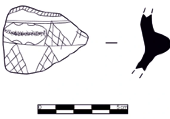 Chalcolithic Age Ceramic #1092 technical drawing