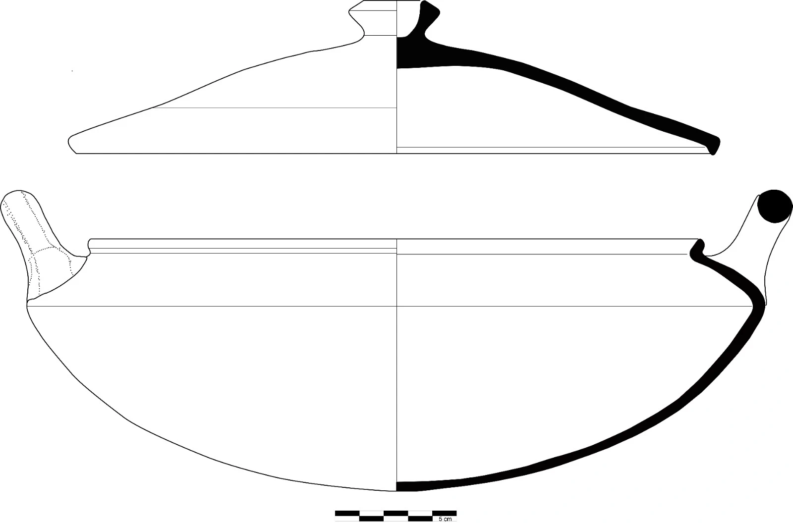 Hellenistic Period Ceramic #2445 technical drawing