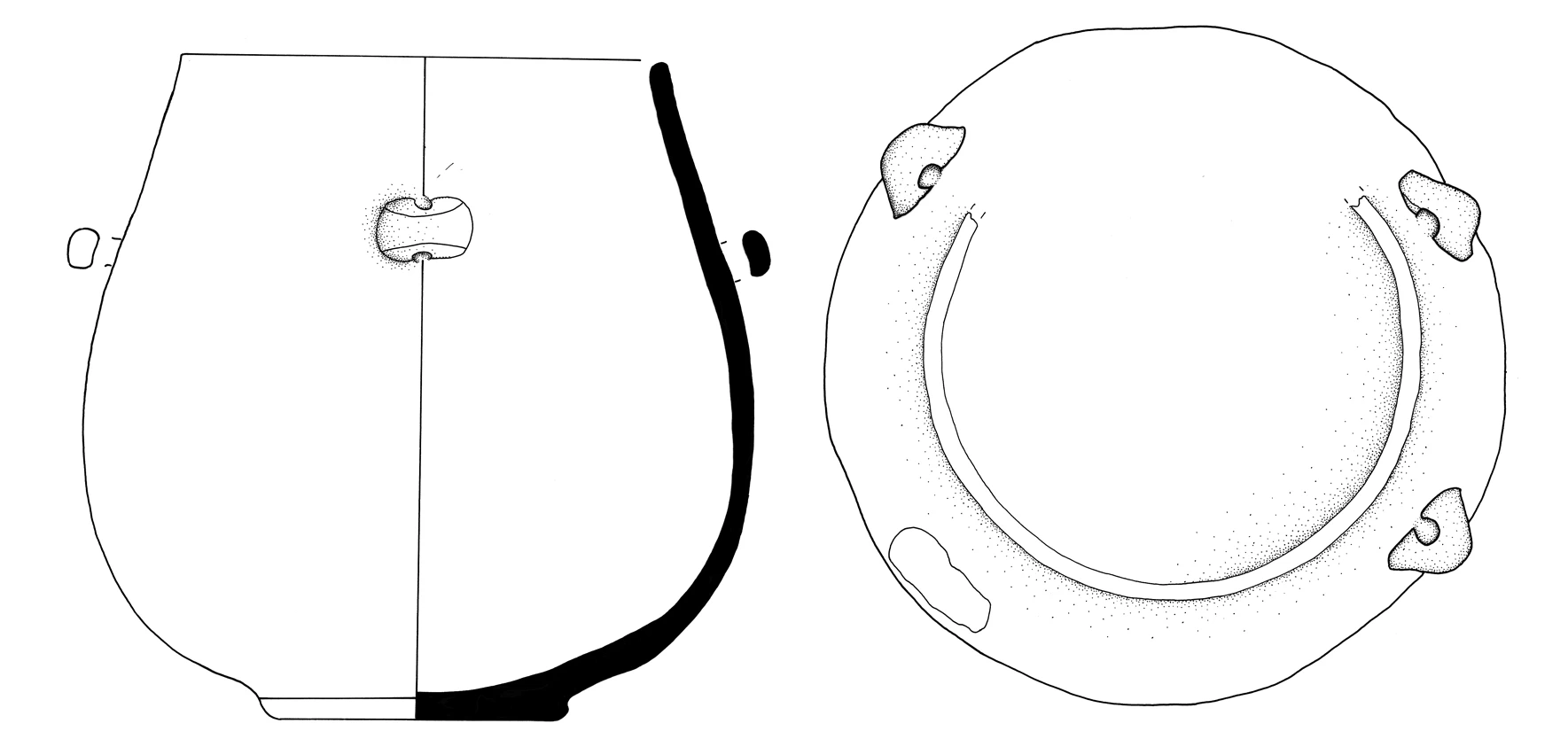 Neolithic Age Ceramic #1306 technical drawing