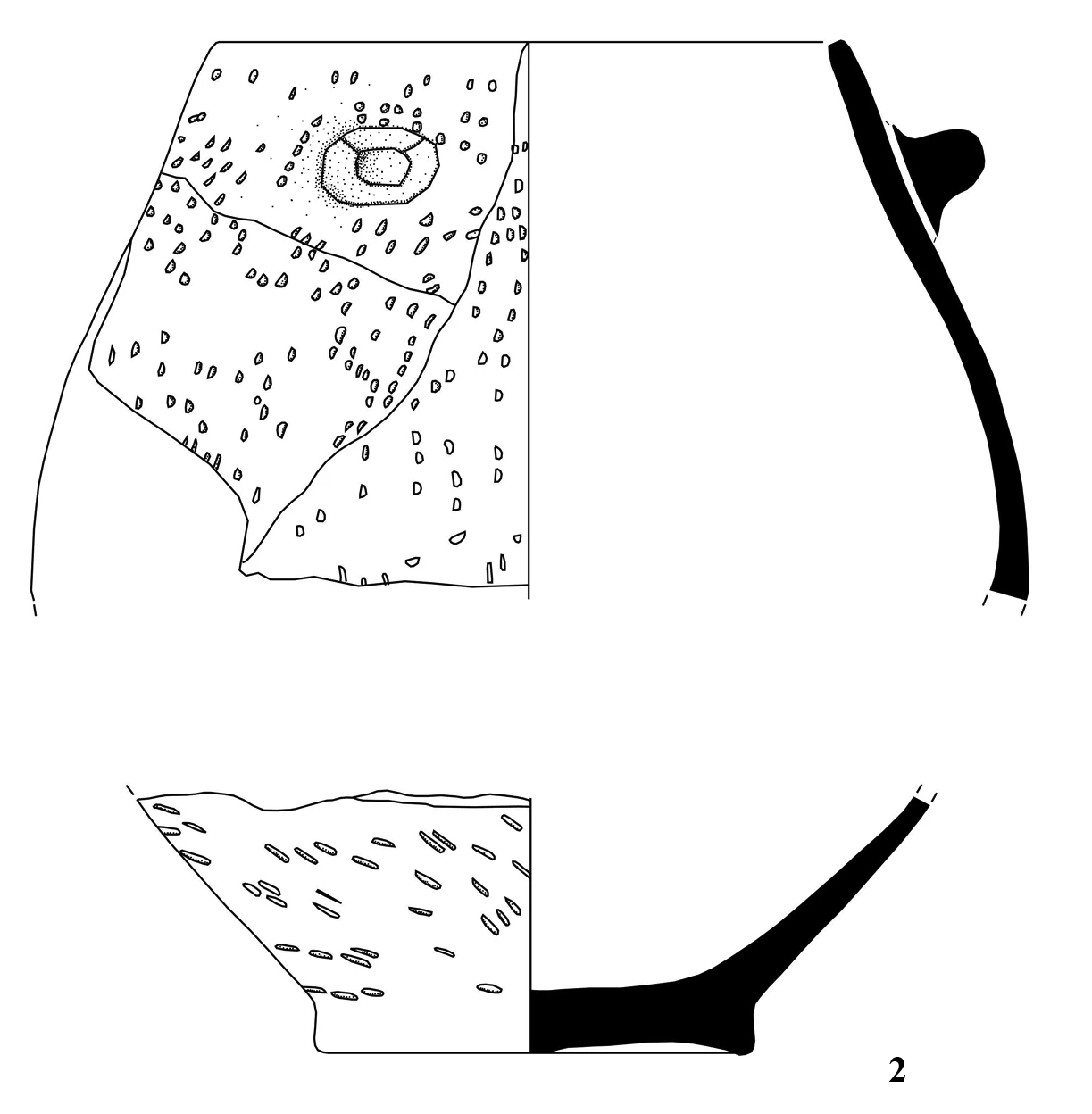 Neolithic Age Ceramic #1297 technical drawing