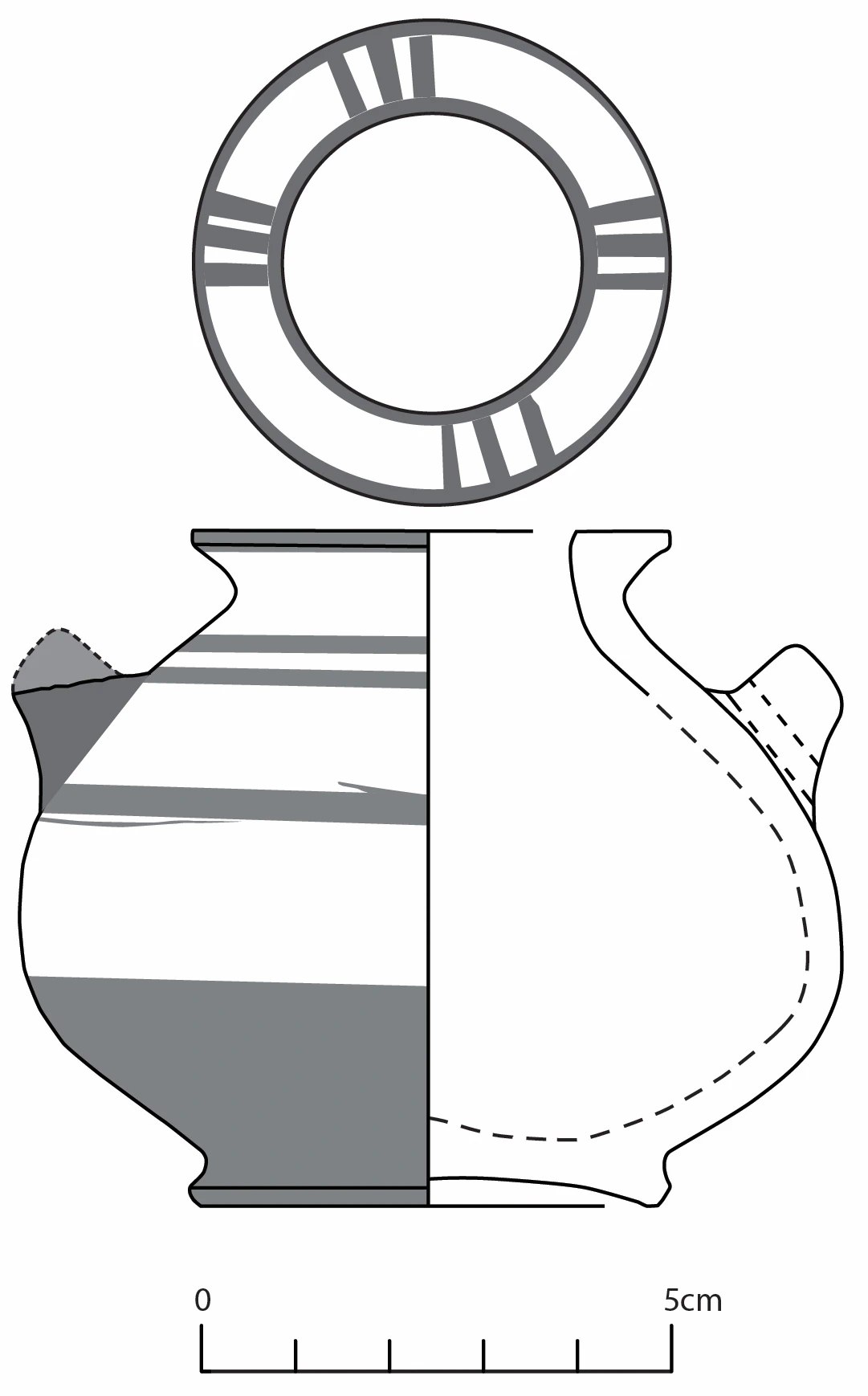 Archaic Period Ceramic #2518 technical drawing