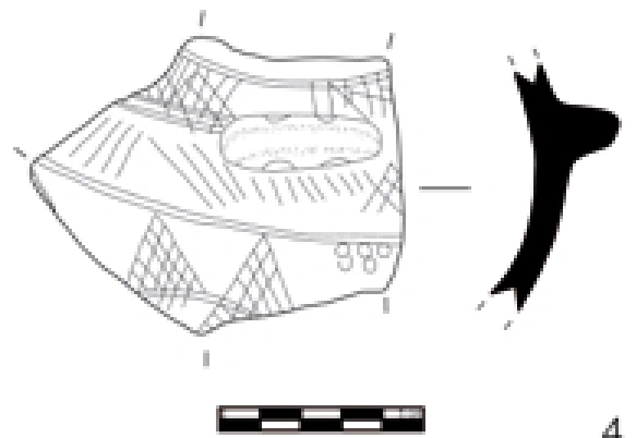 Chalcolithic Age Ceramic #1095 technical drawing