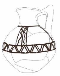 Iron Age(Anatolian and Mezopotamia) Ceramic #1844 technical drawing