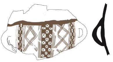 Iron Age(Anatolian and Mezopotamia) Ceramic #1862 technical drawing