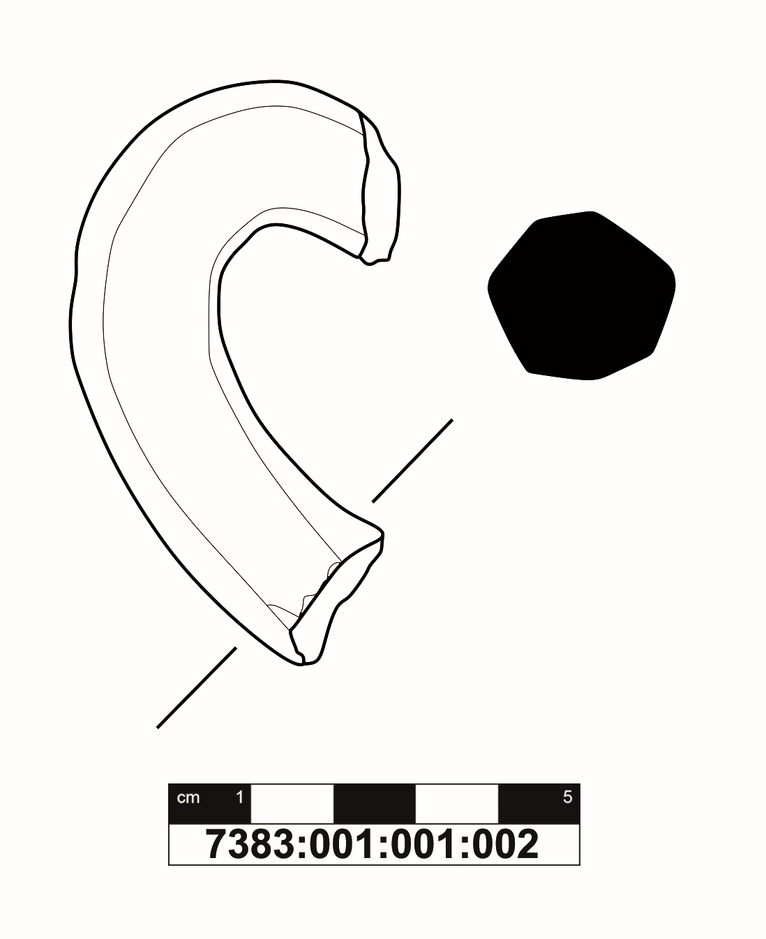 Demir Çağı Seramiği #1378 teknik çizimi