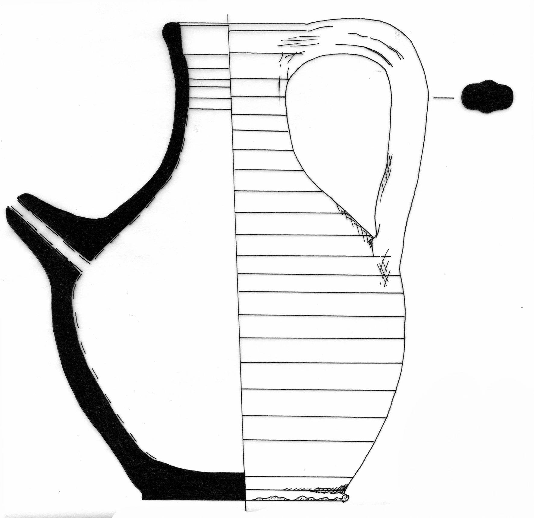 Classical Period Ceramic #2454 technical drawing
