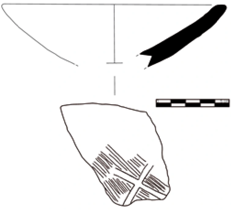 Chalcolithic Age Ceramic #1057 technical drawing