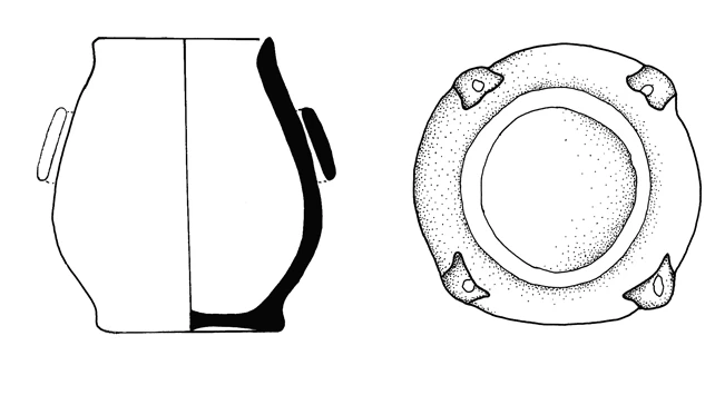 Neolithic Age Ceramic #1305 technical drawing