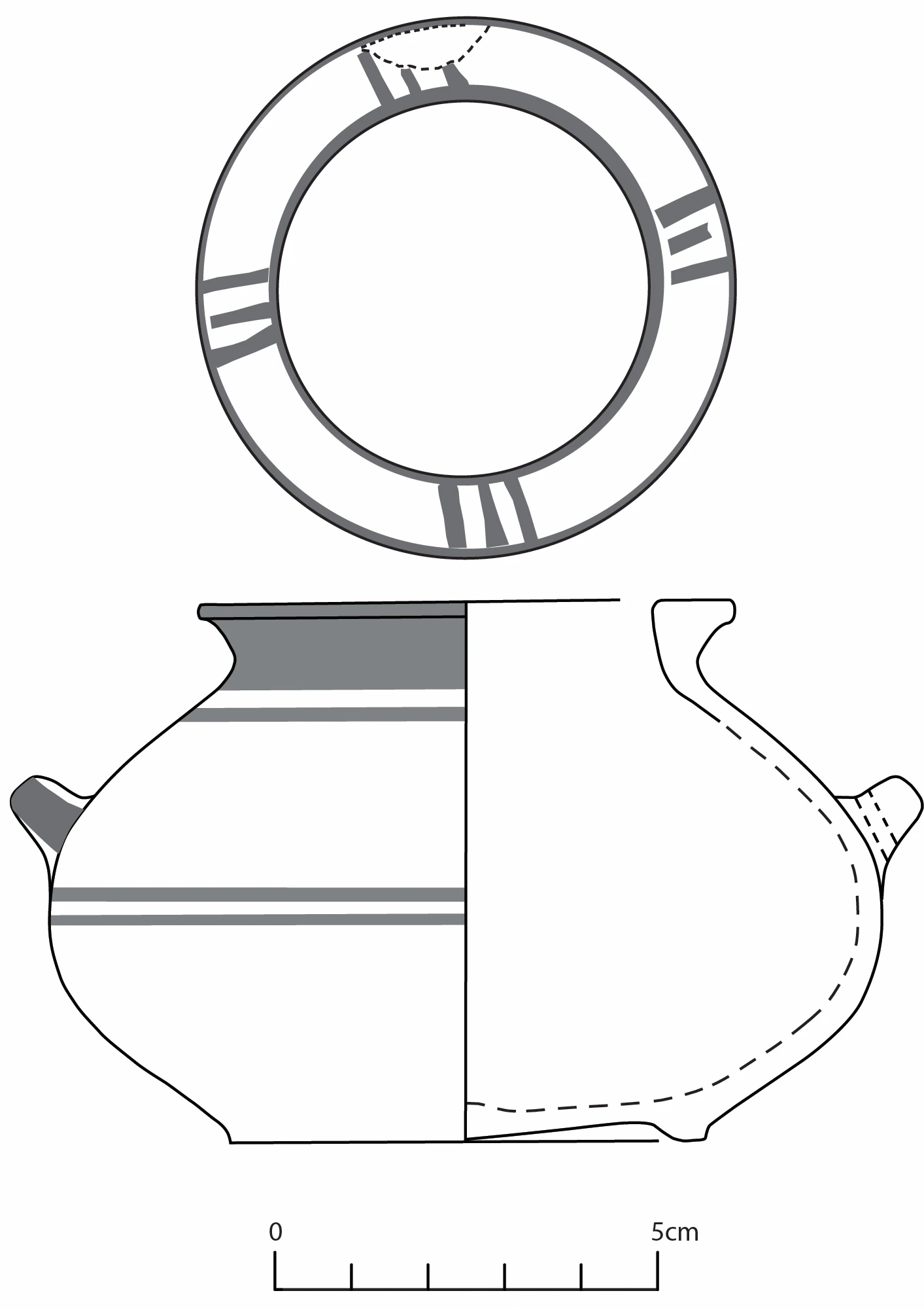 Archaic Period Ceramic #2519 technical drawing