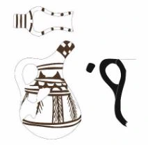 Iron Age(Anatolian and Mezopotamia) Ceramic #1840 technical drawing