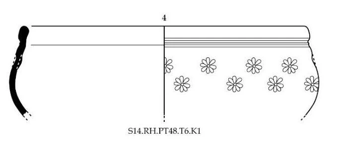 Roma Dönemi Seramiği #2551 teknik çizimi