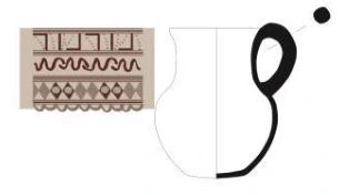 Iron Age(Anatolian and Mezopotamia) Ceramic #1881 technical drawing